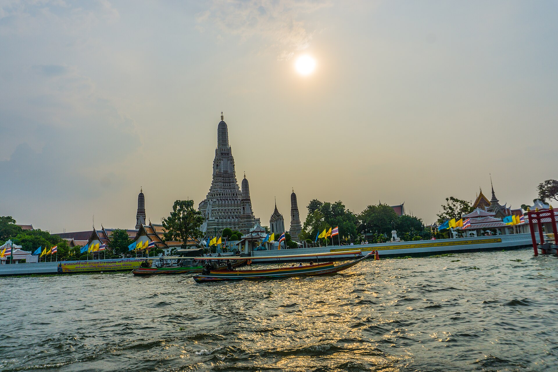 Wat Arun across the Chao Phraya at sunset